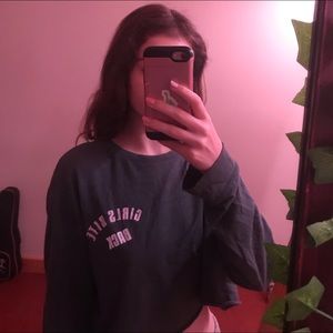 “girls bite back” cropped long sleeve shirt